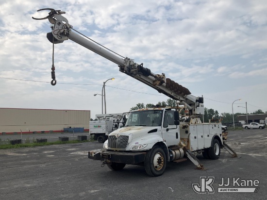 (Rome, NY) Altec DM47B-TR, Digger Derrick rear mounted on 2019 International 4300 Utility Truck Runs