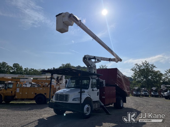 (Smock, PA) Terex XT PRO 60-70, Over-Center Elevator Bucket Truck mounted behind cab on 2017 Freight