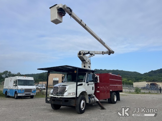 (Smock, PA) Terex XTPRO 60/70, Over-Center Elevator Bucket Truck mounted behind cab on 2017 Internat