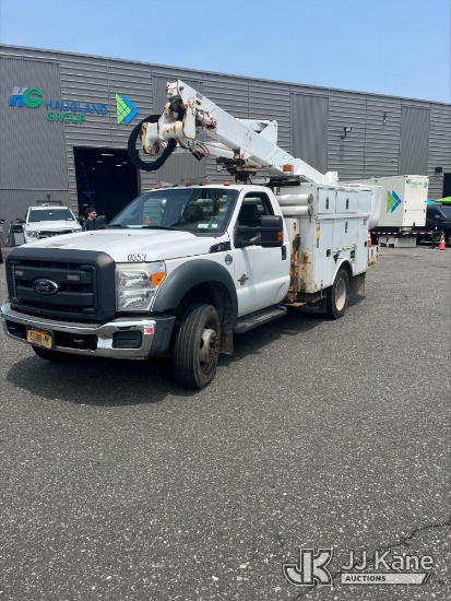 (Central Islip, NY) Altec AT37G, Articulating & Telescopic Bucket Truck mounted behind cab on 2012 F