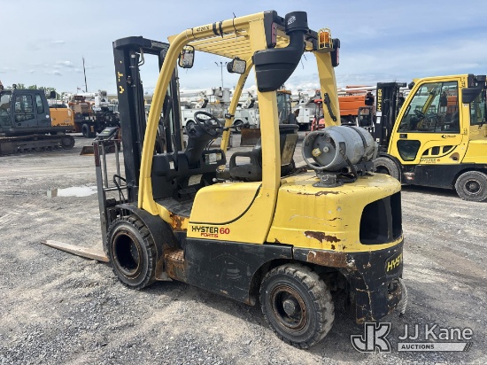 (Rome, NY) 2008 Hyster H60FT Solid Tired Forklift LPG Tank Not Included, Runs, Moves & Operates