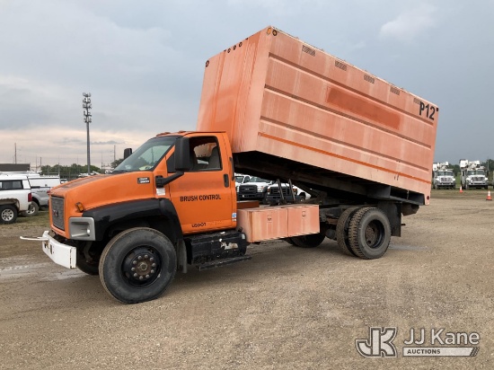 (Charlotte, MI) 2004 GMC C8500 Chipper Dump Truck Runs, Moves & Dump Operates) (Jump to Start, Brake