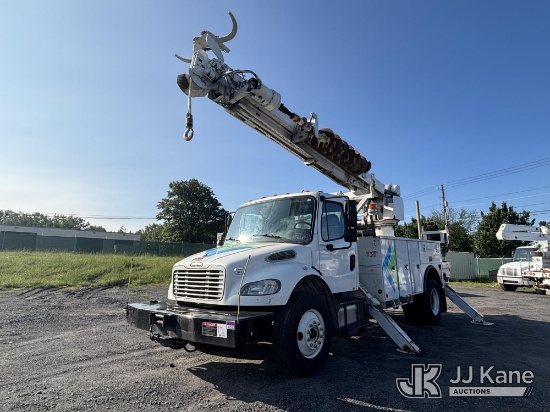 (Plains, PA) Altec DC47-TR, Digger Derrick rear mounted on 2015 Freightliner M2 106 Utility Truck Ru