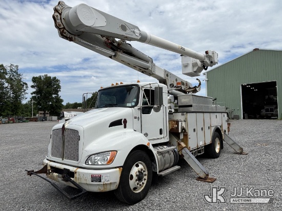 (Victor, NY) Altec AM55E, Over-Center Material Handling Bucket Truck rear mounted on 2019 Kenworth T