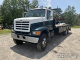 (Bellport, NY) 1998 Ford LT8501 T/A Flatbed Truck Runs & Moves) (Body & Rust Damage) (Removal is by 