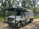 (Hagerstown, MD) Altec LR758, Over-Center Bucket Truck mounted behind cab on 2015 Ford F750 Chipper 