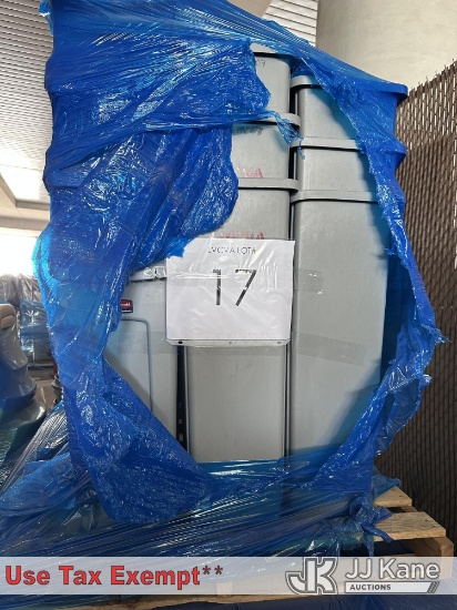 (Las Vegas, NV) (16) Rubbermaid slim jim trash can NOTE: This unit is being sold AS IS/WHERE IS via 