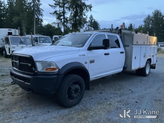 (Eatonville, WA) 2012 RAM 5500 4x4 Utility Truck Runs & Moves) (Seller States: Truck Has Had Ongoing