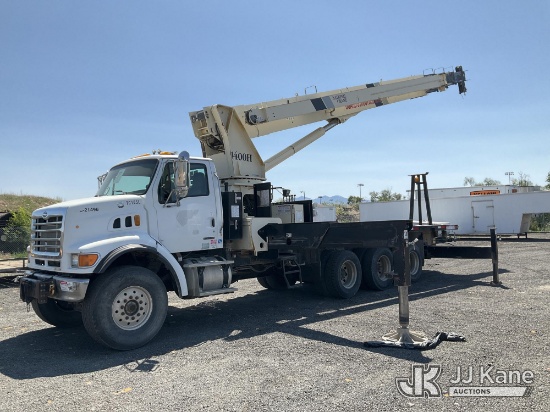 (Salt Lake City, UT) National 1400H, Crane mounted behind cab on 2007 Sterling L7500 Tri-Axle Flatbe