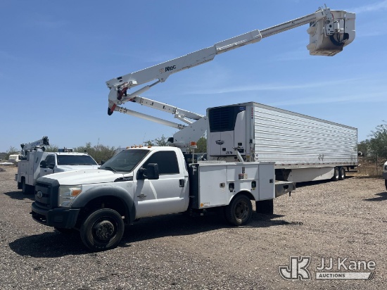 (Mesa, AZ) Altec AT37-G, Articulating & Telescopic Bucket Truck mounted behind cab on 2012 Ford F550