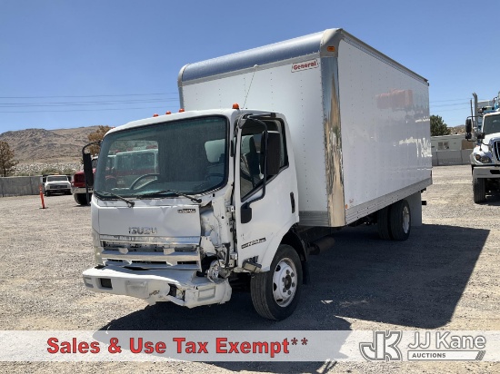 (Sparks, NV) 2008 Isuzu NPR HD Box Truck Runs & Moves) (Front End Collision Damage, Jump to Start