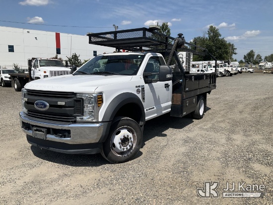 (Portland, OR) 2018 Ford F550 4x4 Flatbed/Service Truck Runs & Moves) (Check Engine Light On