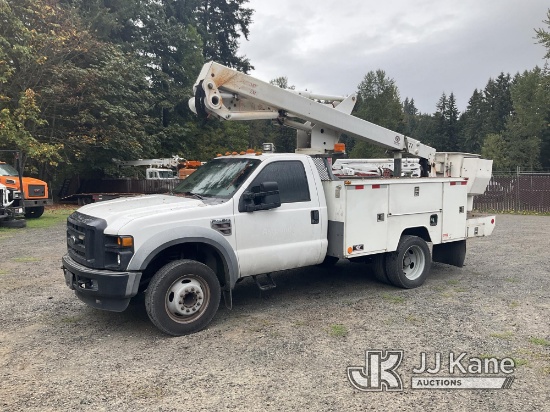 (Eatonville, WA) ETI ETC37-IH, Articulating & Telescopic Bucket Truck mounted behind cab on 2008 For