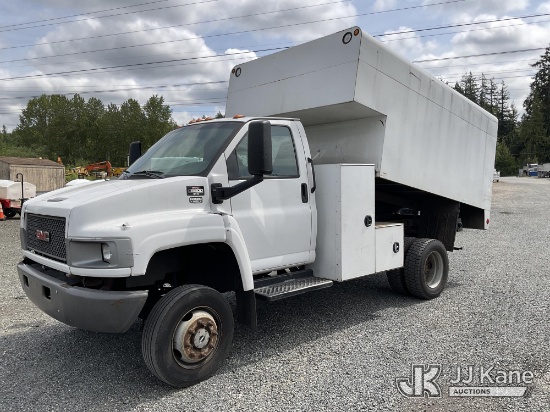 (Snohomish, WA) 2007 GMC 5500 4x4 Chipper Dump Truck Runs, Moves, & Dump Operates) (Parts Removed & 