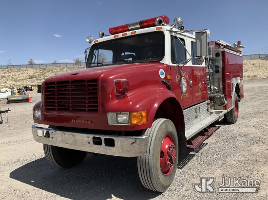 (Sparks, NV) 1991 International 4800 4x4 Fire Truck Runs, Moves & Operational