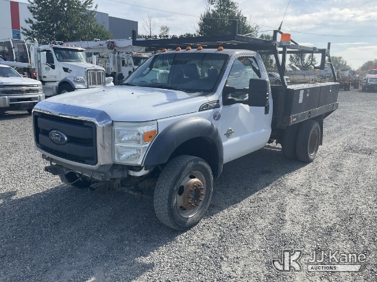 (Portland, OR) 2015 Ford F550 4x4 Flatbed/Service Truck Runs, Engine Idled) (Will Not Accelerate, Ch