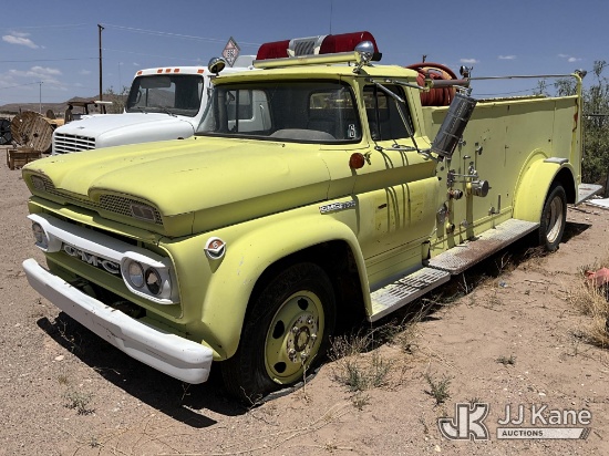 (Truth Or Consequences, NM) 1961 GMC 3500 Fire Truck Not Running, Condition Unknown, Paint & Body Da