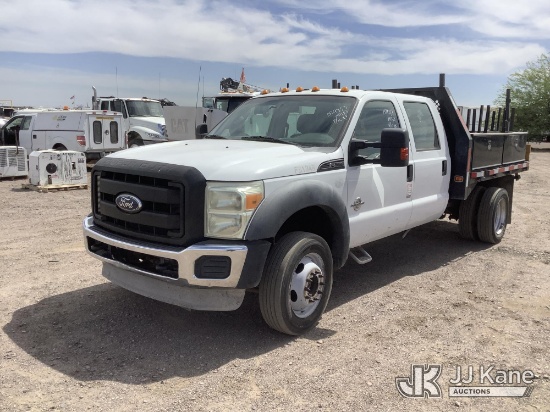 (Phoenix, AZ) 2011 Ford F550 4X4 Flatbed/Service Truck Runs & Moves) (Check Engine Light On
