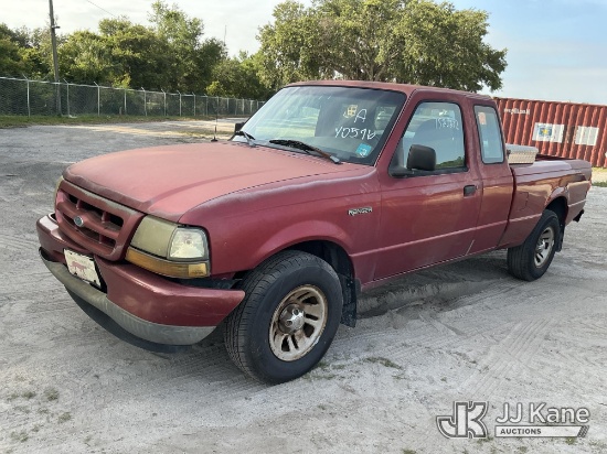 (Thonotosassa, FL) 1998 Ford Ranger Extended-Cab Pickup Truck State of FL Unit) (Runs & Moves) (Jump