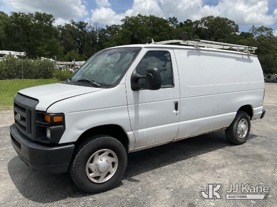 (Ocala, FL) 2013 Ford E350 Passenger/Cargo Van Runs with Battery Box, Moves, Missing Battery, Has Bo
