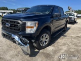 (Thonotosassa, FL) 2022 Ford F150 4x4 Crew-Cab Pickup Truck, Former Police Vehicle Wrecked) (Runs & 