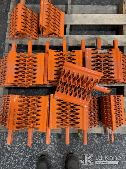 (Birmingham, AL) (16) Galvanized Steel Wheel Chocks (9.88;9.00;5.50;9.10;ORANGE;GRIP STRUT;HAIRPIN H