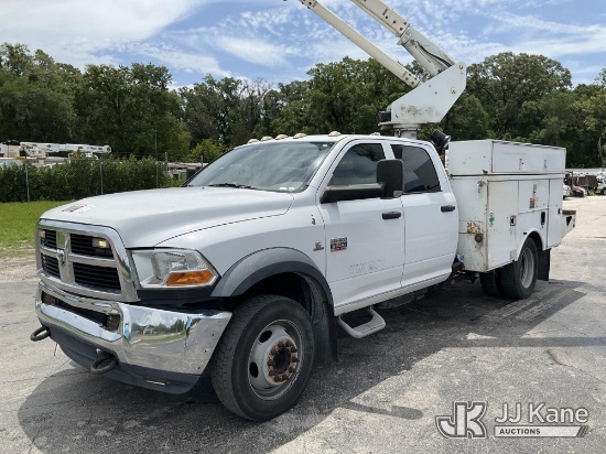 (Ocala, FL) Altec AT37G, Articulating & Telescopic Bucket Truck mounted behind cab on 2011 Dodge Ram