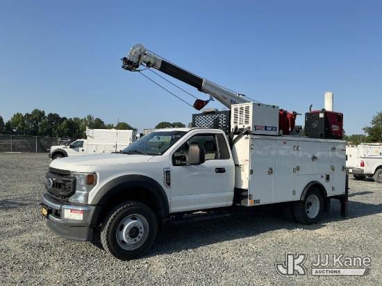 (China Grove, NC) 2021 Ford F600 4x4 Mechanics Truck Runs, Moves, Crane & Air Compressor Operates) (