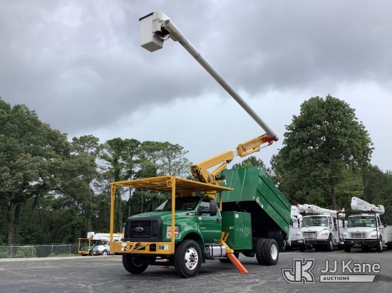 (Graysville, AL) Altec LRV-58, Over-Center Bucket Truck mounted behind cab on 2017 Ford F750 Chipper