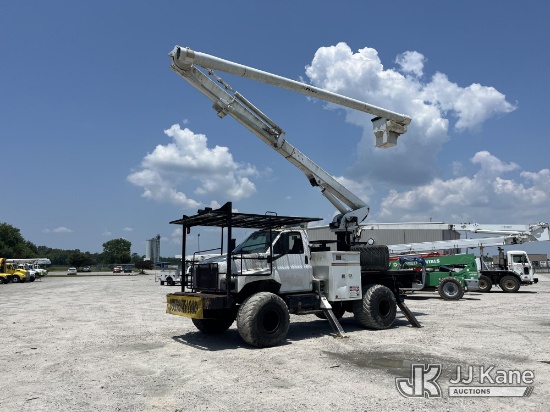 (Chester, VA) Altec LRV57RM, Over-Center Bucket Truck rear mounted on 2008 GMC C7500 Flatbed Truck R