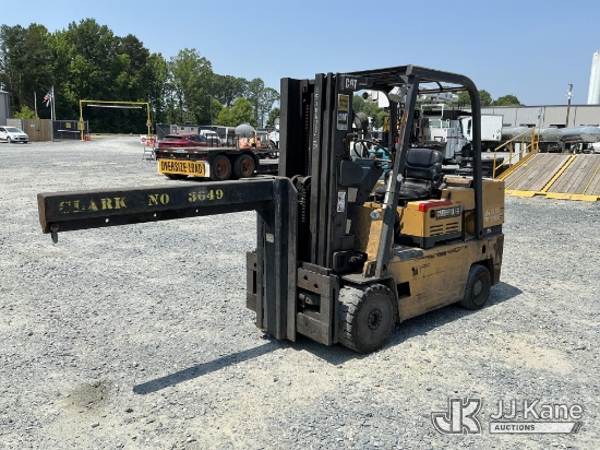 (China Grove, NC) Caterpillar TC100D 4,800# Solid Tired Forklift Duke Unit) (Runs, Moves & Operates