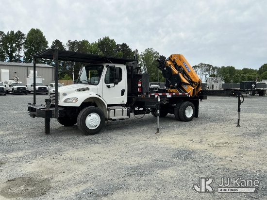 (China Grove, NC) Effer 225/6S, Knuckleboom Crane rear mounted on 2018 Freightliner M2 106 4X4 Flatb