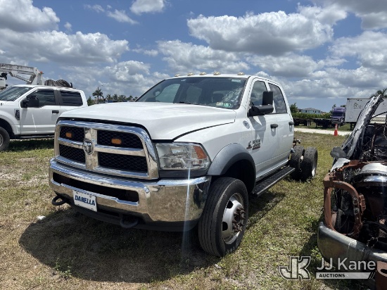 (Westlake, FL) 2016 RAM 4500 4x4 Crew-Cab Chassis Not Running, Condition Unknown) (Body & Paint Dama