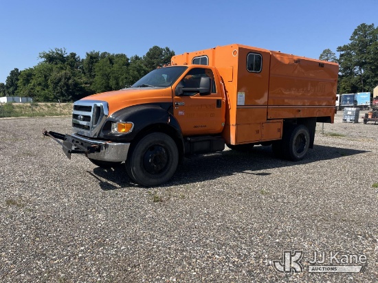 (Chester, VA) 2013 Ford F650 Chipper Dump Truck Runs & Moves) (Dump Body Not Operating, PTO Not Enga