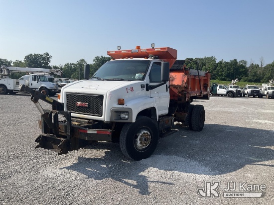 (Verona, KY) 2007 GMC C7500 Dump Truck Runs, Moves & Dump Operates) (ABS Light On, Rust Damage, Red 