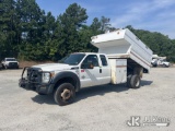 (Chester, VA) 2013 Ford F550 4x4 Extended-Cab Chipper Dump Truck Runs, Moves, & Dump Body Operates) 