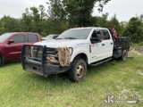 (Florence, SC) 2017 Ford F350 4x4 Crew-Cab Flatbed Truck Not Running, Engine Components Removed) (Se