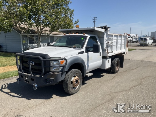 (Dixon, CA) 2011 Ford F-450 SD Regular Cab DRW Dump Truck Runs & Moves, Dump Non-Operational, Air Co