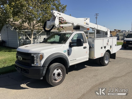 (Dixon, CA) Altec AT40G, Articulating & Telescopic Bucket Truck mounted behind cab on 2019 Ford F-55