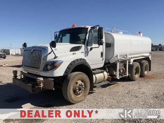 (Dixon, CA) 2012 International WorkStar 7600 Water Tank Truck Runs & Moves)( Engine Performance Conc
