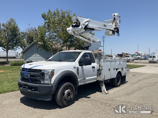 (Dixon, CA) Altec AT41M, Articulating & Telescopic Material Handling Bucket Truck mounted behind cab