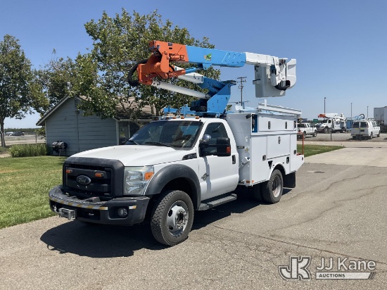 (Dixon, CA) Altec AT37G, Articulating & Telescopic Bucket Truck mounted behind cab on 2015 Ford F-55