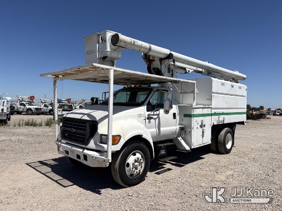 (Dixon, CA) Altec LRV-55, Articulating & Telescopic Bucket Truck mounted behind cab on 2003 Ford F-7