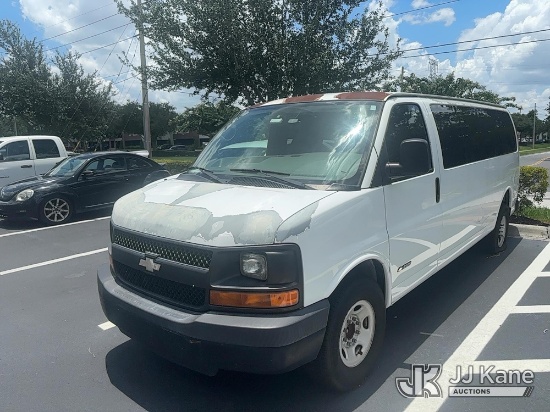 (Orlando, FL) 2006 Chevrolet Express 3500 Extended Cargo Window Van Not Running, Condition Unknown