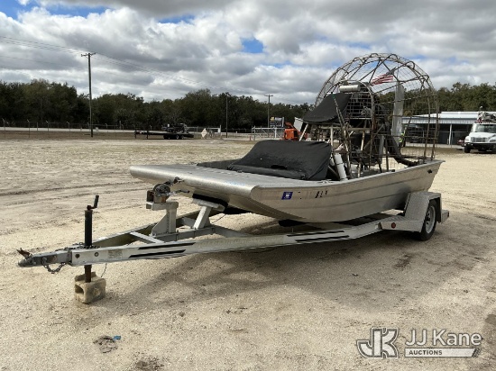 (Tampa, FL) 2000 Alumitech Air Boat, State of Florida Unit Not Running, Condition Unknown)(SOLD WITH
