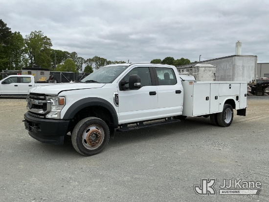 (China Grove, NC) 2021 Ford F450 4x4 Crew-Cab Service Truck Runs & Moves) (Jump To Start, Check Engi