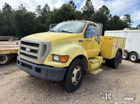 (Foley, AL) 2007 Ford F-750 Utility Truck, (Municipality Owned) Runs & Moves