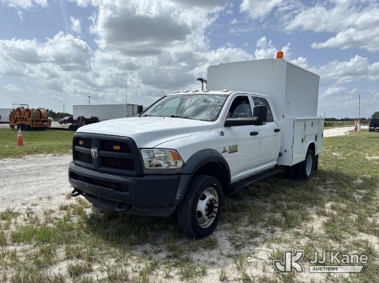 (Westlake, FL) 2018 RAM 4500 Crew Cab SWB High Top Service Truck Runs & Moves) (Dash Warning Indicat