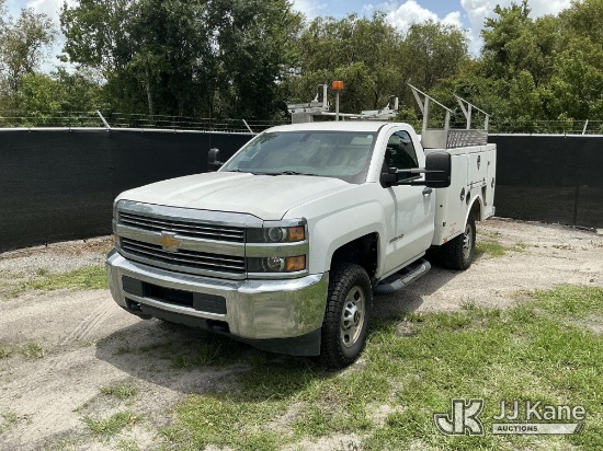 (Tampa, FL) 2016 Chevrolet Silverado 2500HD Enclosed Service Truck, Dash Camera Not Included Runs &