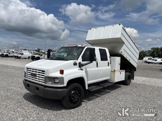 (Verona, KY) 2006 GMC C4500 Crew-Cab Chipper Dump Truck Runs, Moves & Dump Operates) (Dash Warning I